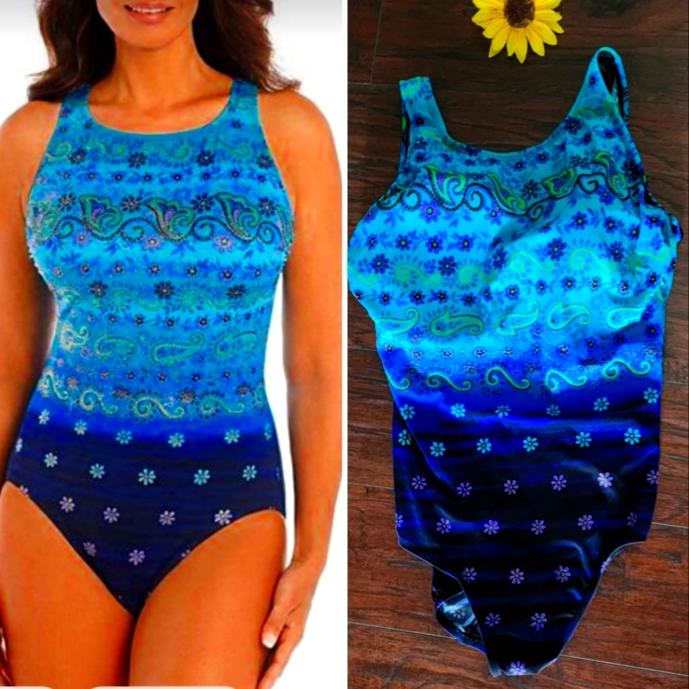 Robby LEN Blue Paisley Women's Swimsuit 🌟